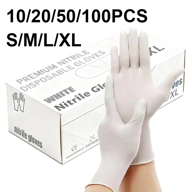 10/20/50/100PCS White Nitrile  - огляд і ціна Medical Gloves