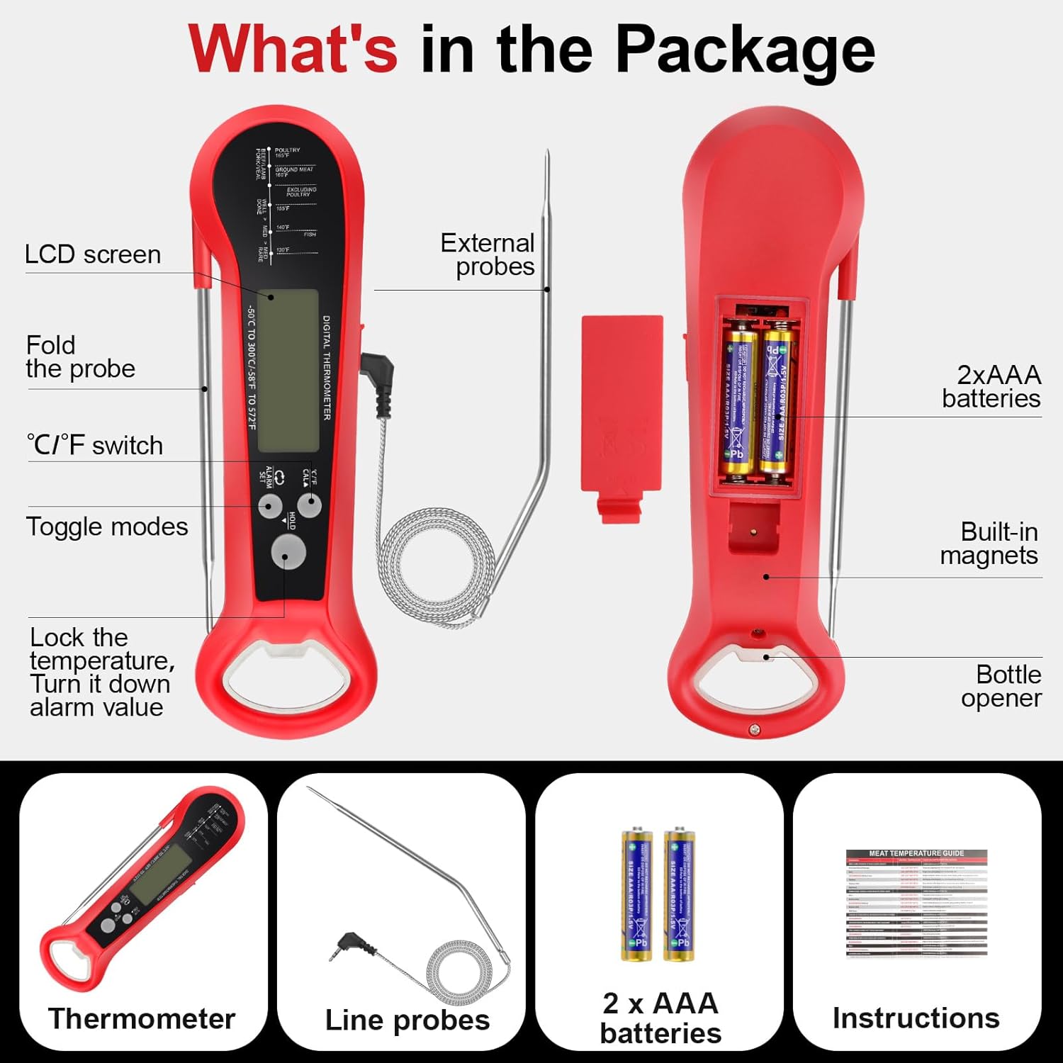 Long Cable Professional Meat T - огляд і ціна Thermometer Digital